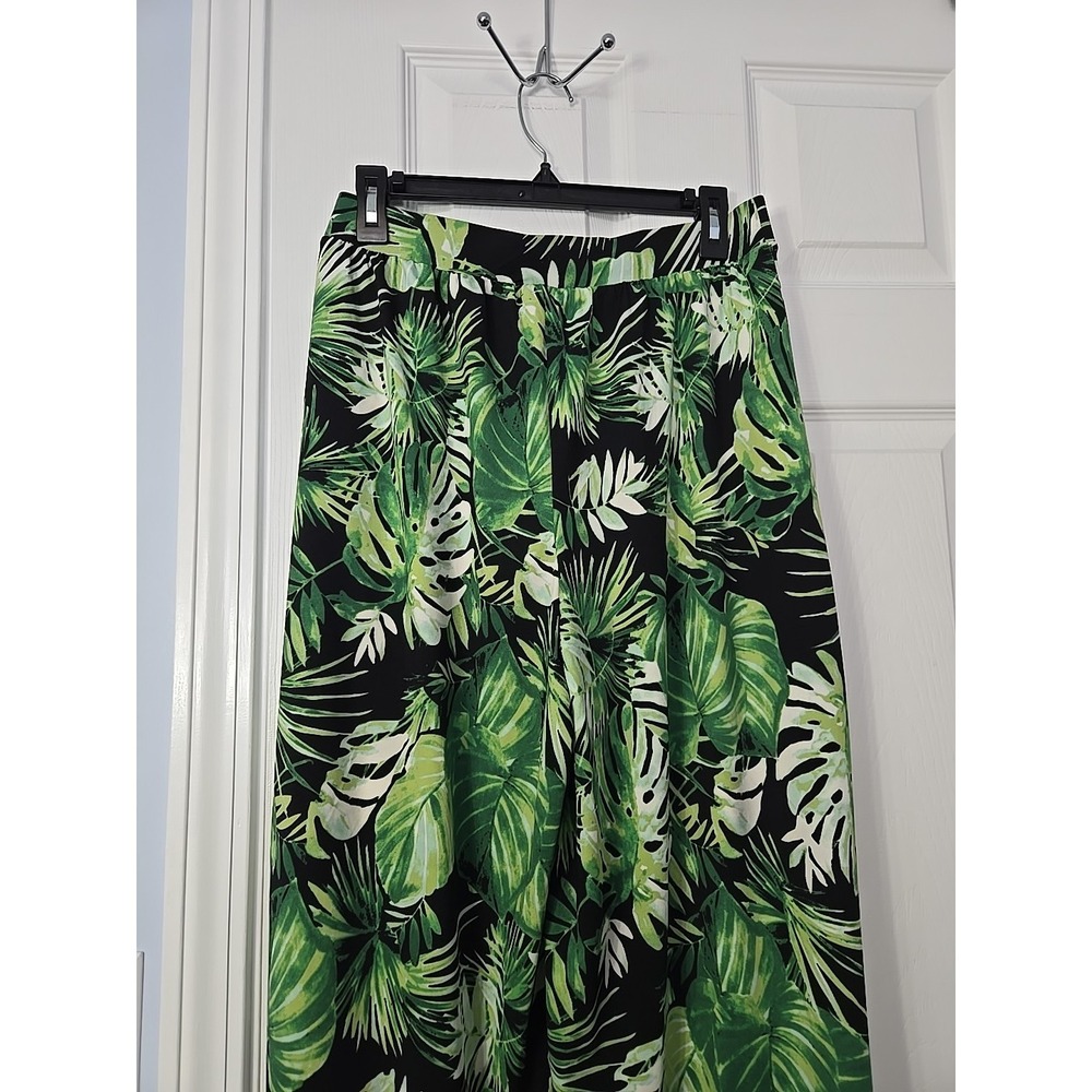 PHILOSOPHY Wide Leg Floral PALM TROPICAL Pull On Pants PLEATED Women's Medium - Picture 6 of 9